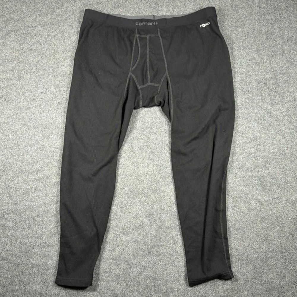 Carhartt Force Thermal Base Layer Pants Mens Size 4XL Black Waffle Knit Leggings